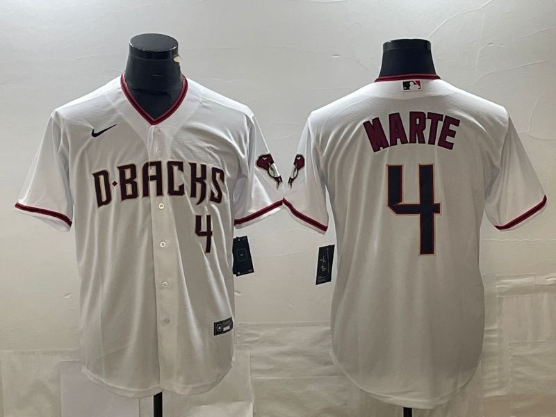 Men Arizona Diamondback #4 Marte White Game Nike 2023 MLB Jersey